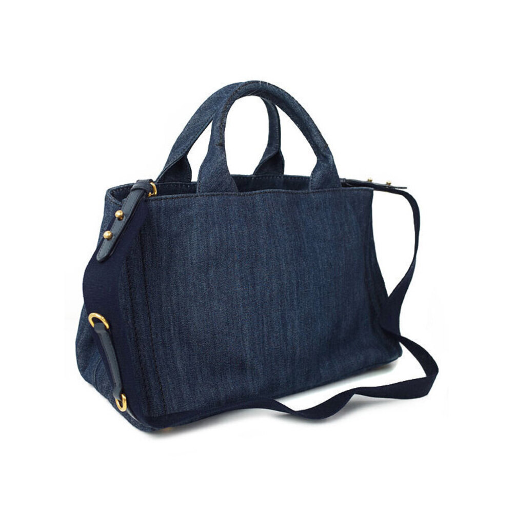 Prada Canapa 2way Tote Shoulder Bag Black - Picture 2 of 9
